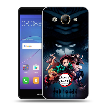 Силиконовый чехол на Huawei Y3 (2017) с принтом Demon Slayer Клинок рассекающий демонов Силиконовый чехол на Huawei Y3 (2017) с принтом Demon Slayer Клинок рассекающий демонов