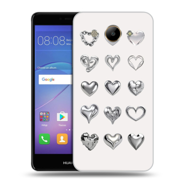 Силиконовый чехол на Huawei Y3 (2017) с принтом Y2K сердечки Силиконовый чехол на Huawei Y3 (2017) с принтом Y2K сердечки