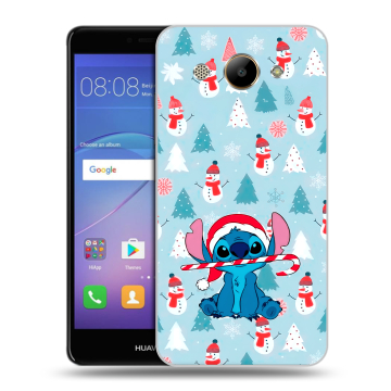 Силиконовый чехол на Huawei Y3 (2017) с принтом Стич Новый год Силиконовый чехол на Huawei Y3 (2017) с принтом Стич Новый год