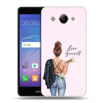 Силиконовый чехол на Huawei Y3 (2017) с принтом женский