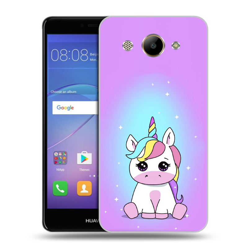 Силиконовый чехол на Huawei Y3 (2017) с принтом Единорог Силиконовый чехол на Huawei Y3 (2017) с принтом Единорог