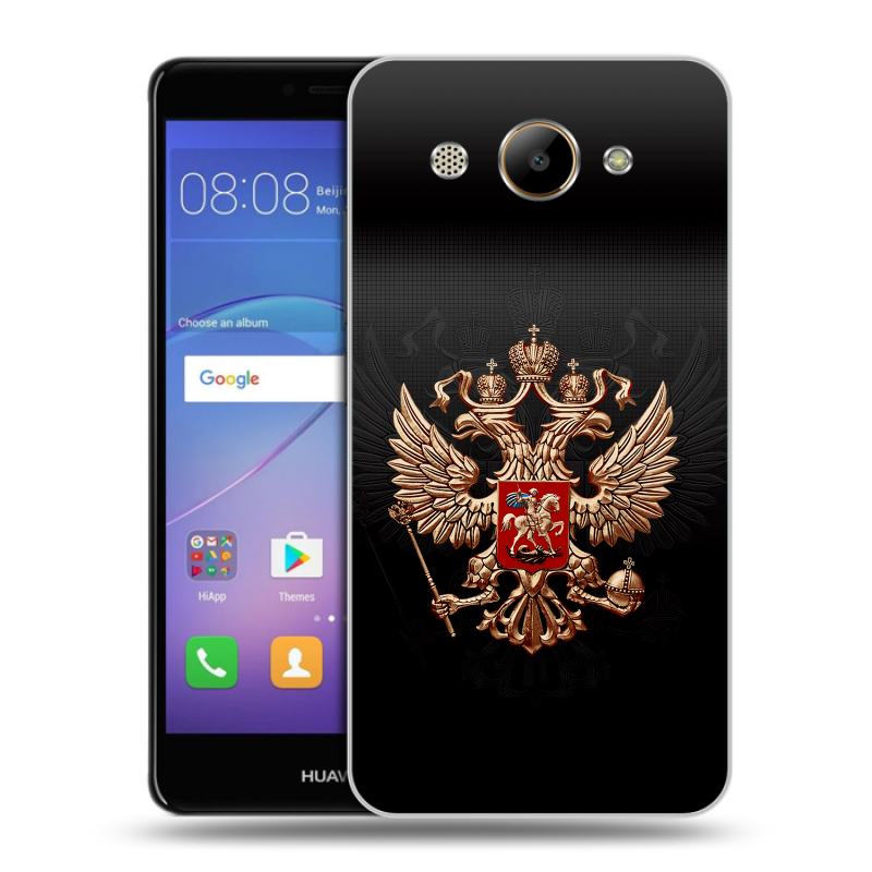 Пластиковый чехол на Huawei Y3 (2017) с принтом Герб России Пластиковый чехол на Huawei Y3 (2017) с принтом Герб России
