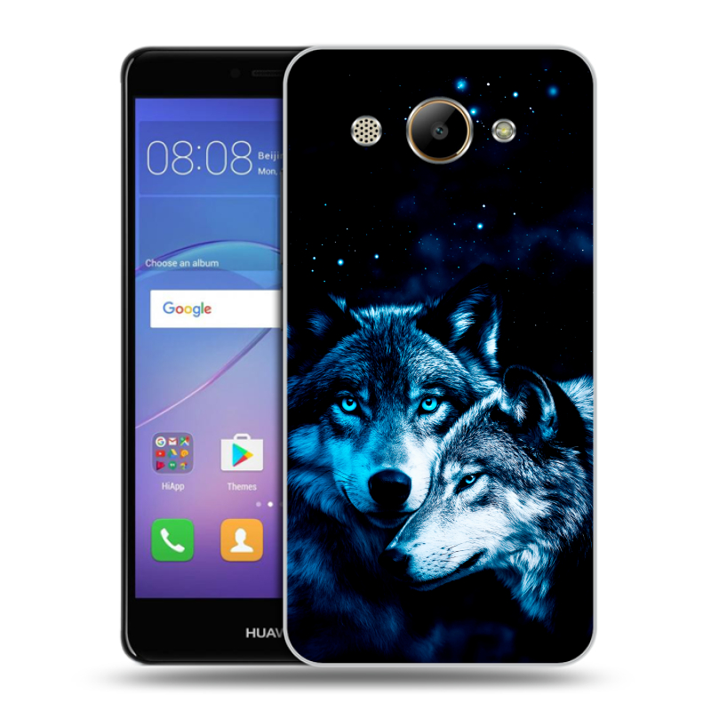 Силиконовый чехол на Huawei Y3 (2017) с принтом Волки Силиконовый чехол на Huawei Y3 (2017) с принтом Волки
