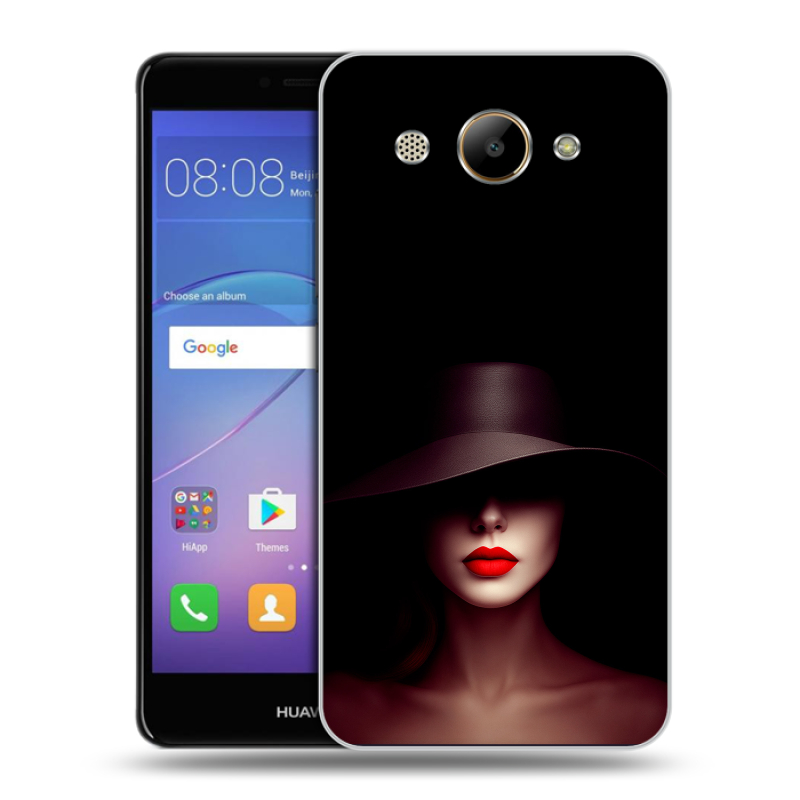 Силиконовый чехол на Huawei Y3 (2017) с принтом Девушка в шляпе Силиконовый чехол на Huawei Y3 (2017) с принтом Девушка в шляпе