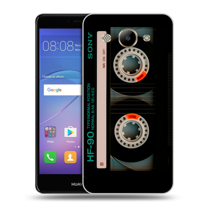 Силиконовый чехол на Huawei Y3 (2017) с принтом Кассета Силиконовый чехол на Huawei Y3 (2017) с принтом Кассета