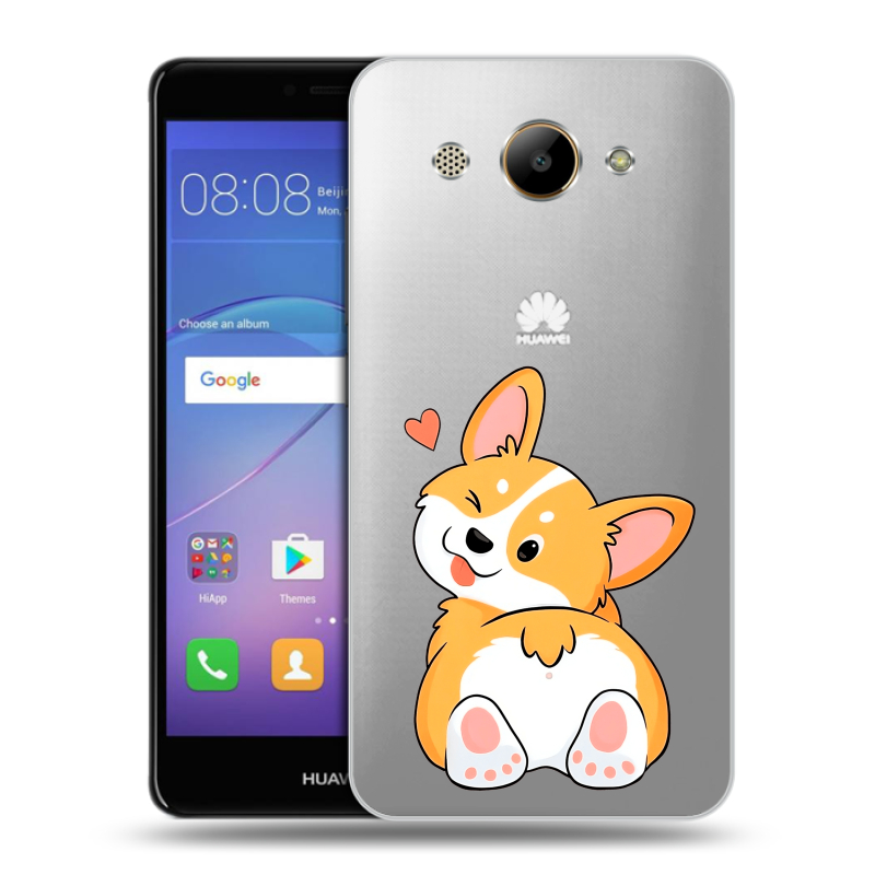 Пластиковый чехол на Huawei Y3 (2017) с принтом Корги Пластиковый чехол на Huawei Y3 (2017) с принтом Корги