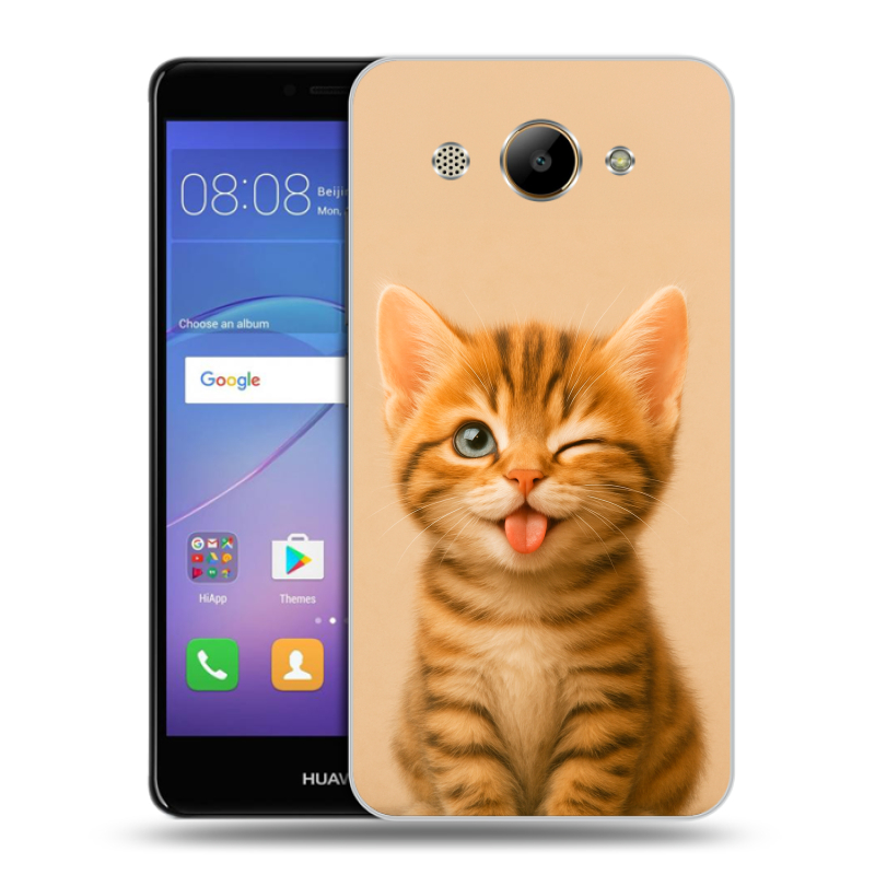 Пластиковый чехол на Huawei Y3 (2017) с принтом котенок Пластиковый чехол на Huawei Y3 (2017) с принтом котенок