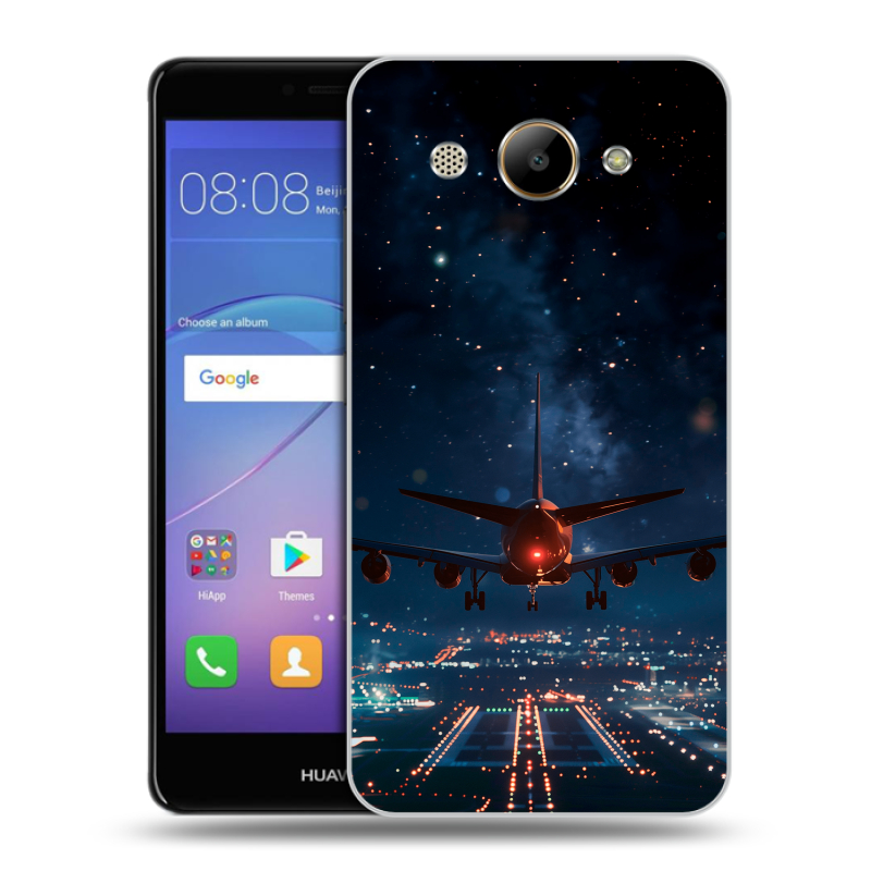 Силиконовый чехол на Huawei Y3 (2017) с принтом самолет Силиконовый чехол на Huawei Y3 (2017) с принтом самолет
