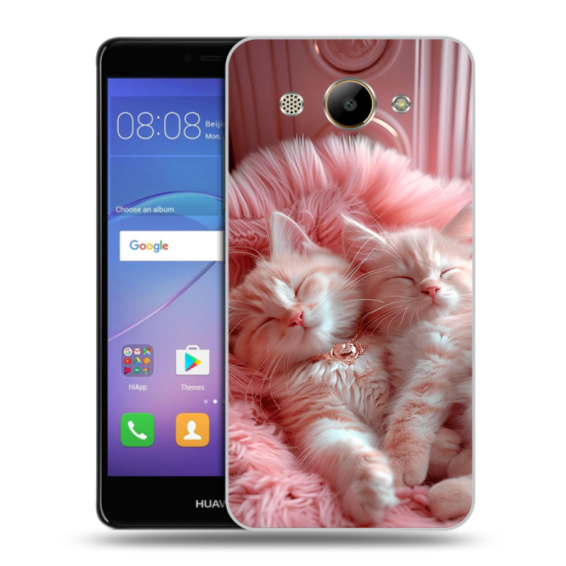 Пластиковый чехол на Huawei Y3 (2017) с принтом котята котики Пластиковый чехол на Huawei Y3 (2017) с принтом котята котики