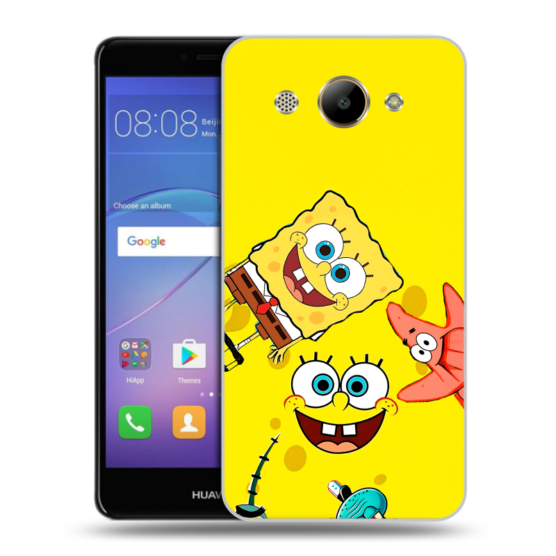Силиконовый чехол на Huawei Y3 (2017) с принтом Спанч боб Спанчбоб Силиконовый чехол на Huawei Y3 (2017) с принтом Спанч боб Спанчбоб