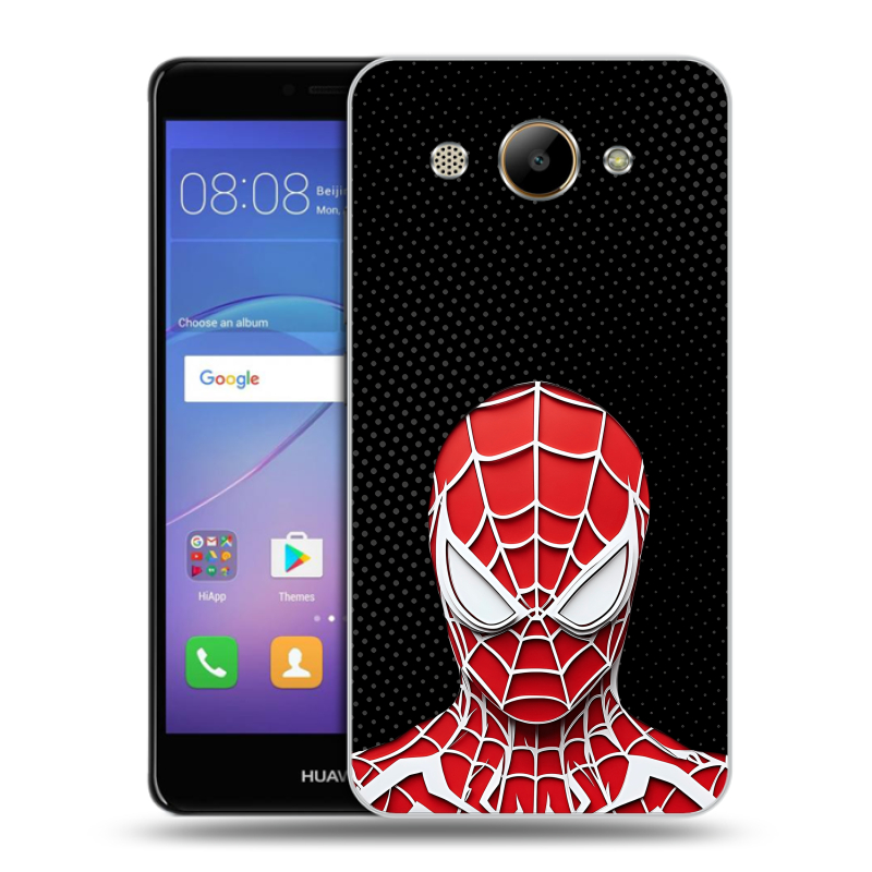 Силиконовый чехол на Huawei Y3 (2017) с принтом человек паук spiderman Силиконовый чехол на Huawei Y3 (2017) с принтом человек паук spiderman