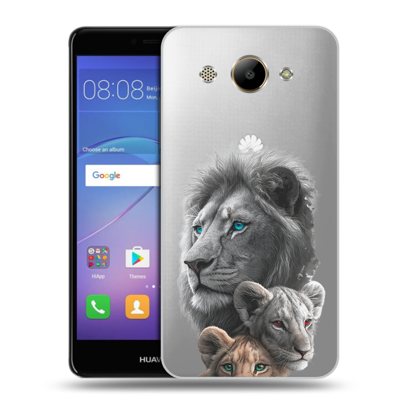 Силиконовый чехол на Huawei Y3 (2017) с принтом Львы Силиконовый чехол на Huawei Y3 (2017) с принтом Львы