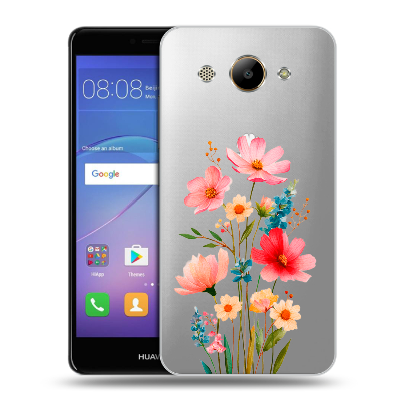 Силиконовый чехол на Huawei Y3 (2017) с принтом Цветы Силиконовый чехол на Huawei Y3 (2017) с принтом Цветы