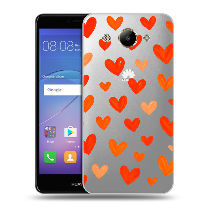 Пластиковый чехол на Huawei Y3 (2017) с принтом Сердечки Пластиковый чехол на Huawei Y3 (2017) с принтом Сердечки