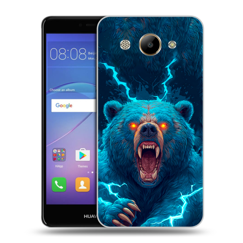 Силиконовый чехол на Huawei Y3 (2017) с принтом Медведь Силиконовый чехол на Huawei Y3 (2017) с принтом Медведь
