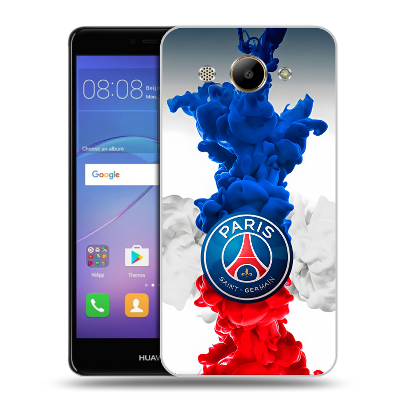 Силиконовый чехол на Huawei Y3 (2017) с принтом PSG ПСЖ Силиконовый чехол на Huawei Y3 (2017) с принтом PSG ПСЖ