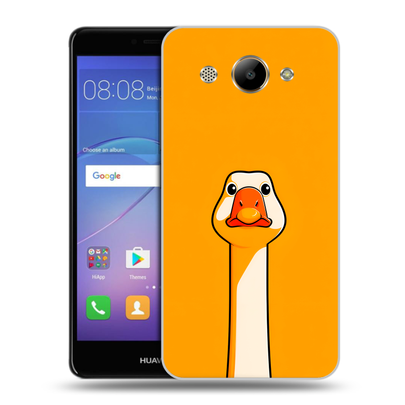Пластиковый чехол на Huawei Y3 (2017) с принтом Смешная утка Пластиковый чехол на Huawei Y3 (2017) с принтом Смешная утка