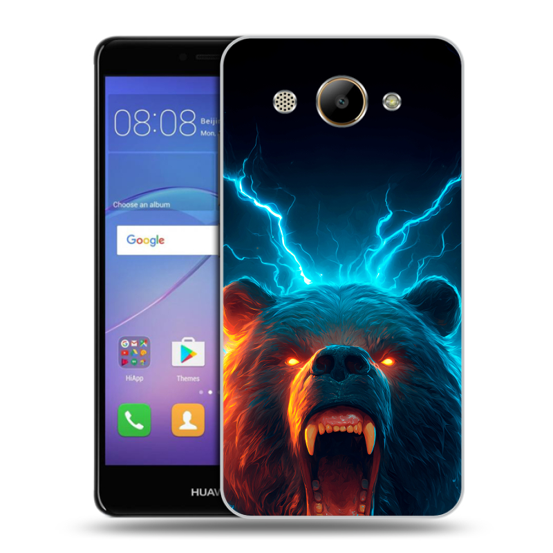 Пластиковый чехол на Huawei Y3 (2017) с принтом Медведь Пластиковый чехол на Huawei Y3 (2017) с принтом Медведь