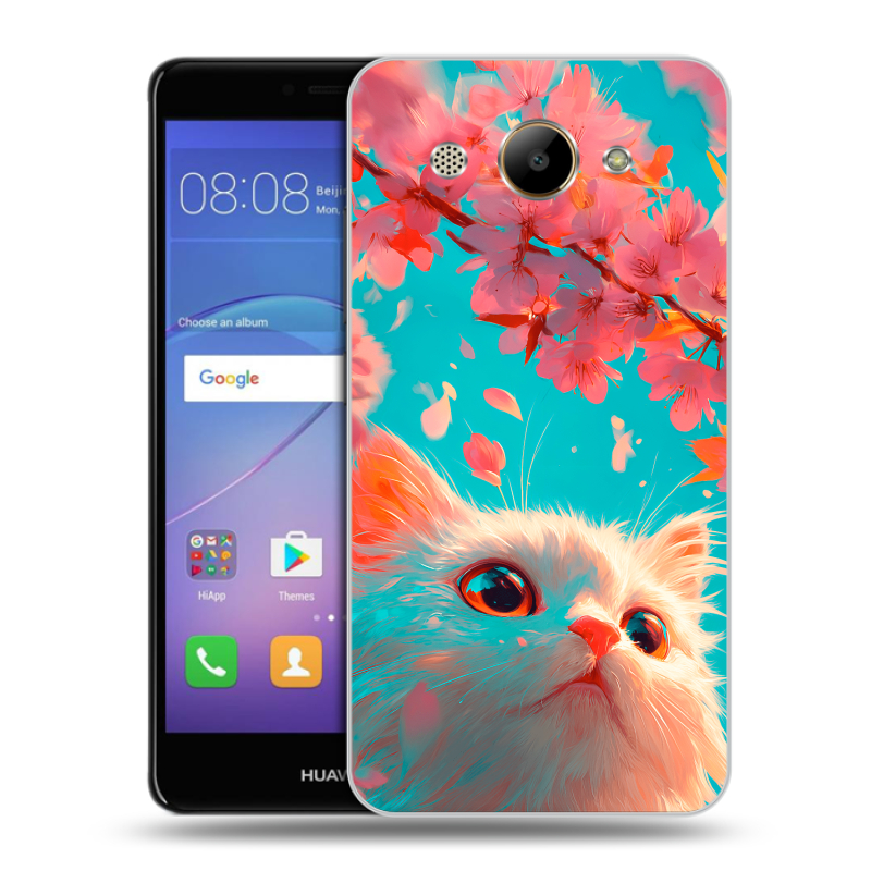 Пластиковый чехол на Huawei Y3 (2017) с принтом Красивый кот Пластиковый чехол на Huawei Y3 (2017) с принтом Красивый кот
