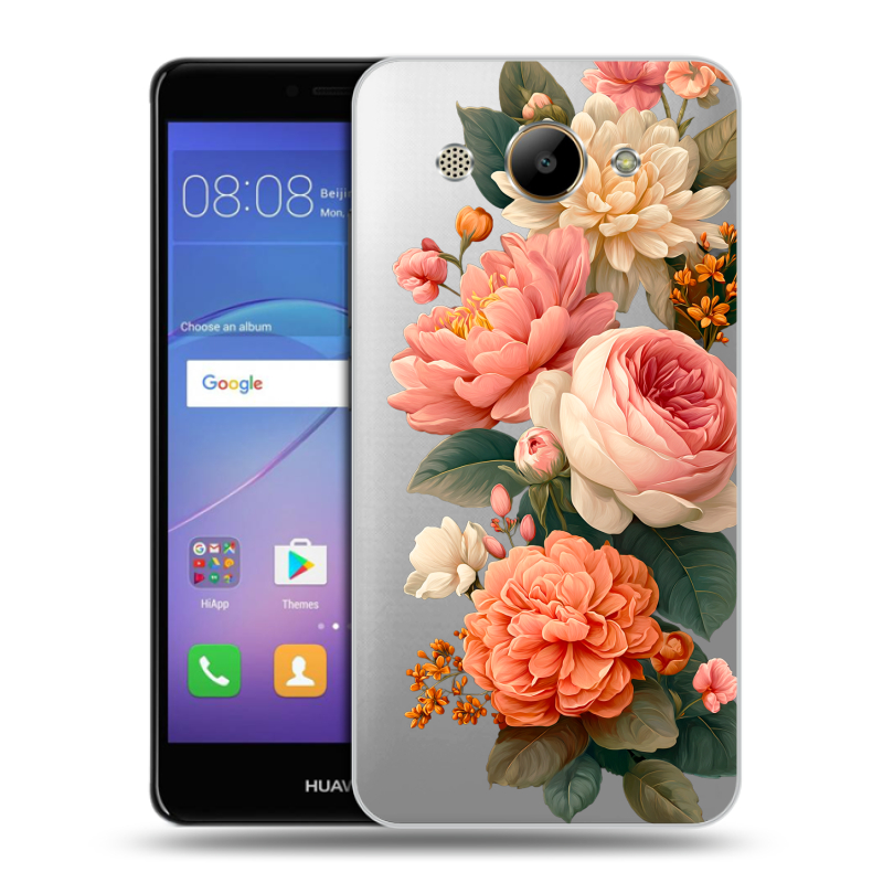 Пластиковый чехол на Huawei Y3 (2017) с принтом цветы Пластиковый чехол на Huawei Y3 (2017) с принтом цветы