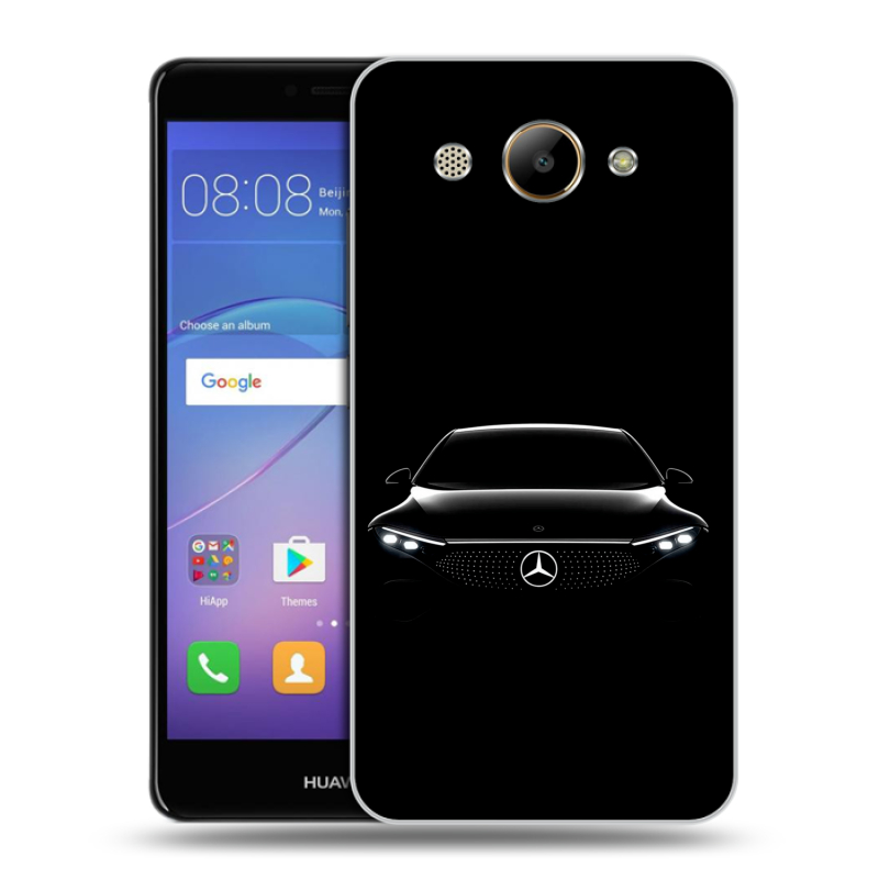 Силиконовый чехол на Huawei Y3 (2017) с принтом Mercedes Мерседес Силиконовый чехол на Huawei Y3 (2017) с принтом Mercedes Мерседес