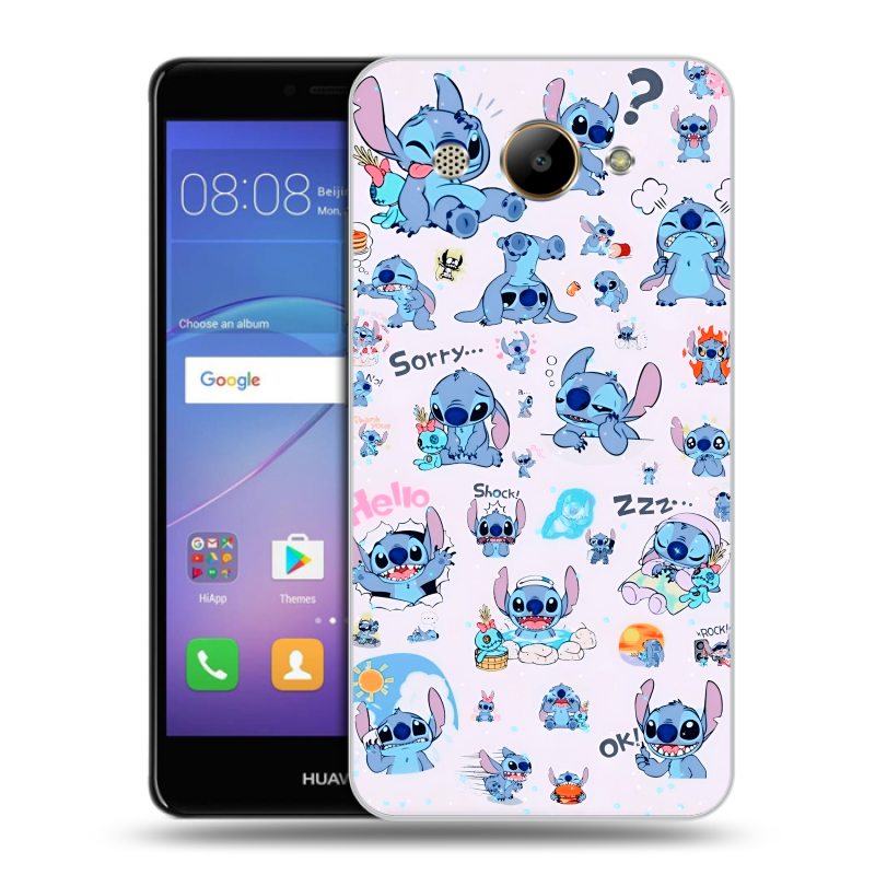 Силиконовый чехол на Huawei Y3 (2017) с принтом Лило и Стич Силиконовый чехол на Huawei Y3 (2017) с принтом Лило и Стич