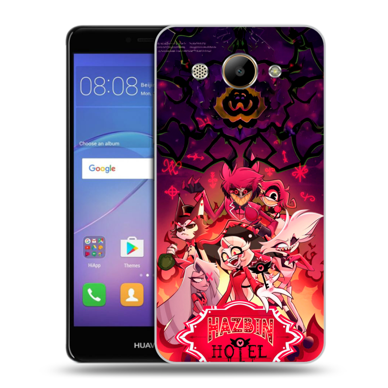 Силиконовый чехол на Huawei Y3 (2017) с принтом Hazbin Hotel Отель Хазбин Силиконовый чехол на Huawei Y3 (2017) с принтом Hazbin Hotel Отель Хазбин