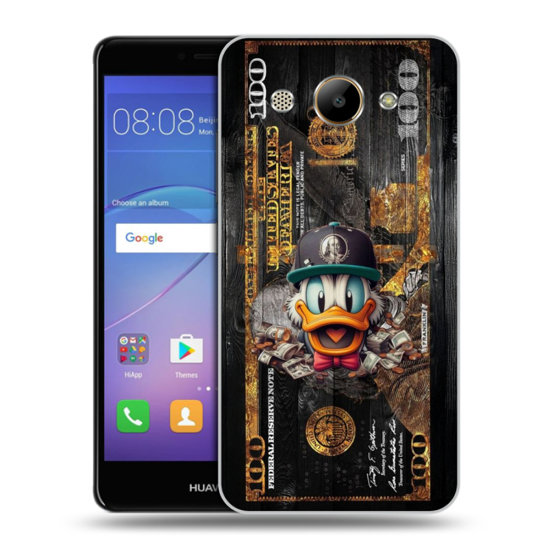 Силиконовый чехол на Huawei Y3 (2017) с принтом Дональд Дак Доллар Силиконовый чехол на Huawei Y3 (2017) с принтом Дональд Дак Доллар