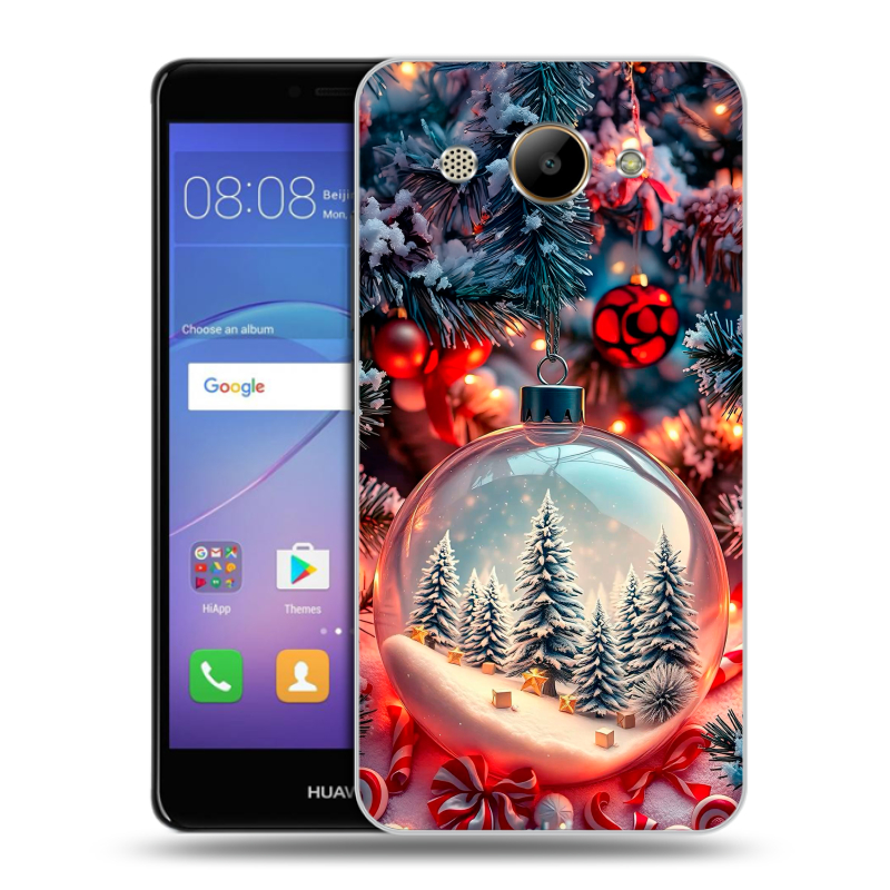 Силиконовый чехол на Huawei Y3 (2017) с принтом Новый год Силиконовый чехол на Huawei Y3 (2017) с принтом Новый год