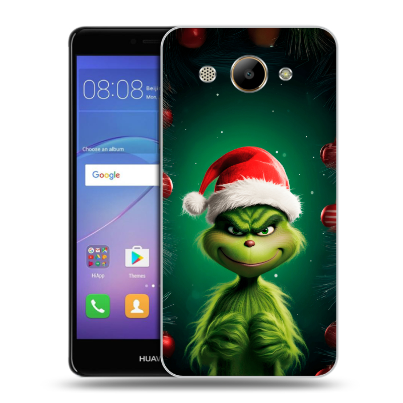 Пластиковый чехол на Huawei Y3 (2017) с принтом Гринч Новый год Рождество Пластиковый чехол на Huawei Y3 (2017) с принтом Гринч Новый год Рождество