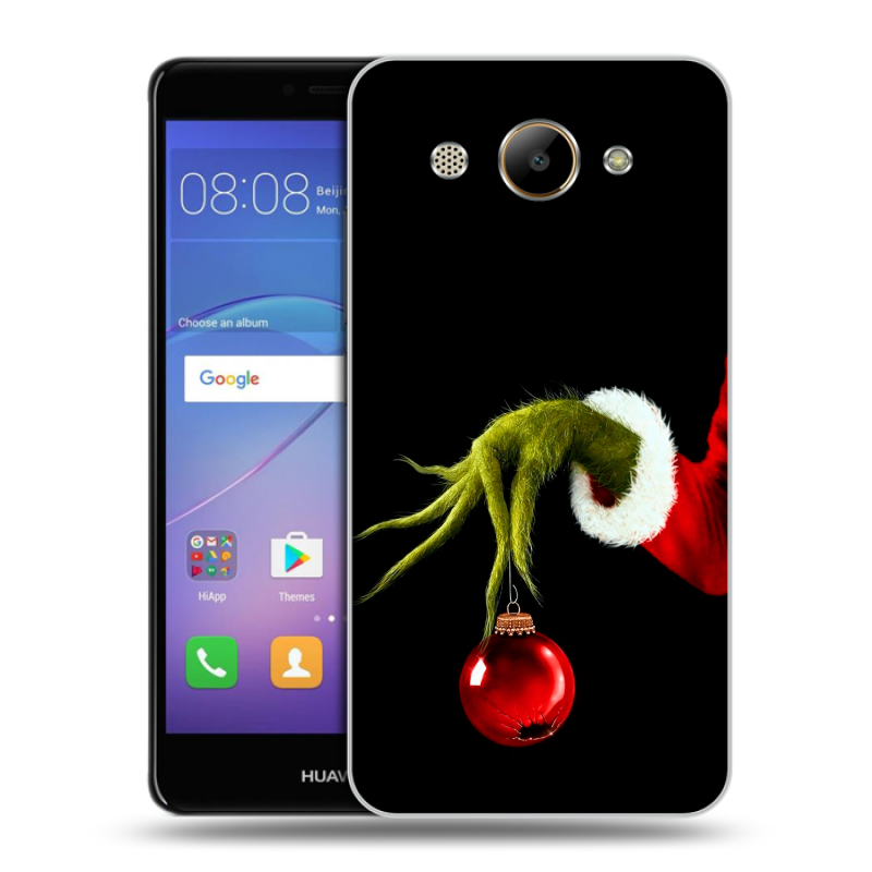 Пластиковый чехол на Huawei Y3 (2017) с принтом Новый год Гринч Пластиковый чехол на Huawei Y3 (2017) с принтом Новый год Гринч