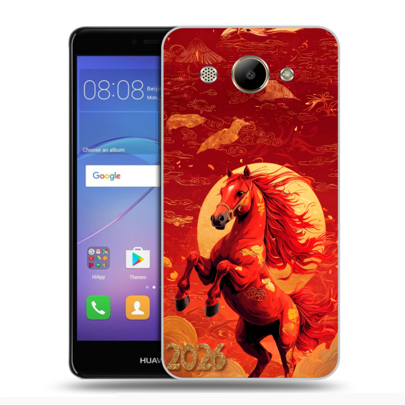 Силиконовый чехол на Huawei Y3 (2017) с принтом Новый год Силиконовый чехол на Huawei Y3 (2017) с принтом Новый год