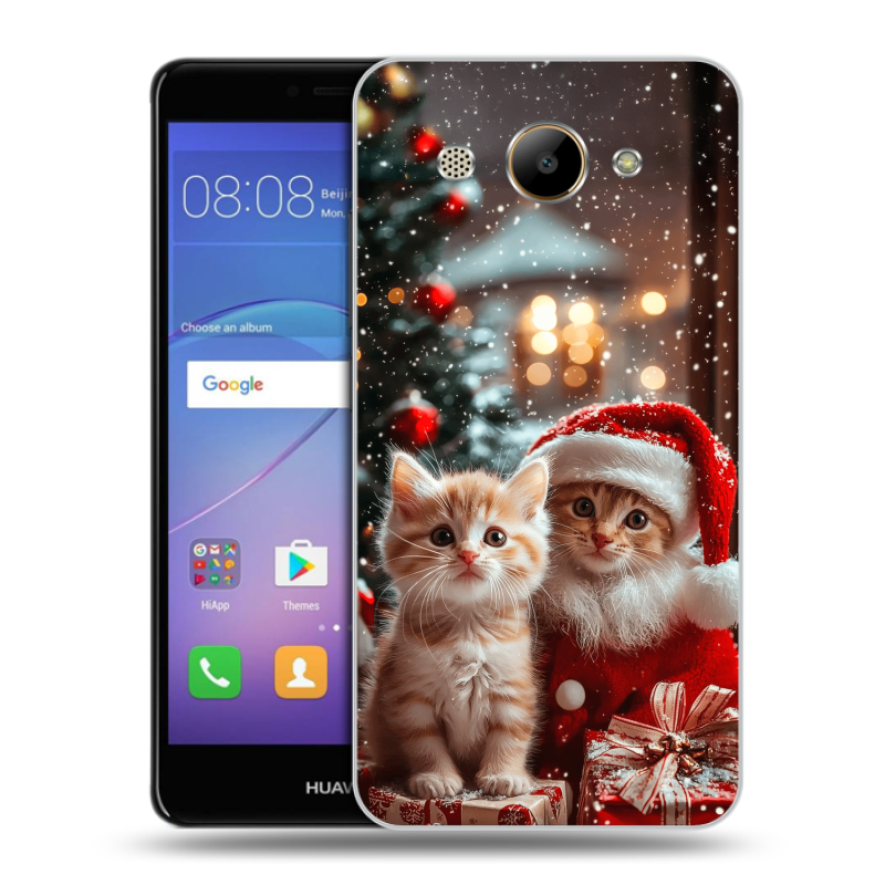 Силиконовый чехол на Huawei Y3 (2017) с принтом Новый год Силиконовый чехол на Huawei Y3 (2017) с принтом Новый год