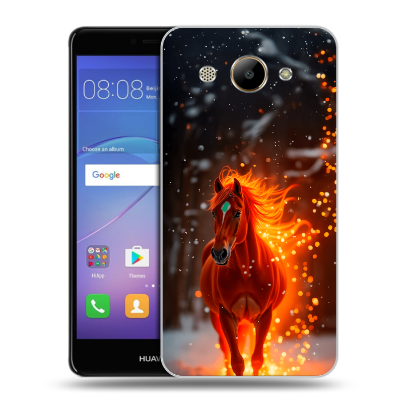 Силиконовый чехол на Huawei Y3 (2017) с принтом Новый год Силиконовый чехол на Huawei Y3 (2017) с принтом Новый год