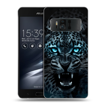 Силиконовый чехол на ASUS ZenFone AR с принтом Темный леопард Силиконовый чехол на ASUS ZenFone AR с принтом Темный леопард