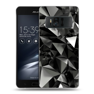 Силиконовый чехол на ASUS ZenFone AR с принтом Черные кристаллы Силиконовый чехол на ASUS ZenFone AR с принтом Черные кристаллы