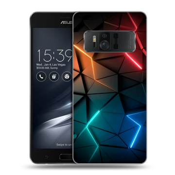Силиконовый чехол на ASUS ZenFone AR с принтом Абстракция неон