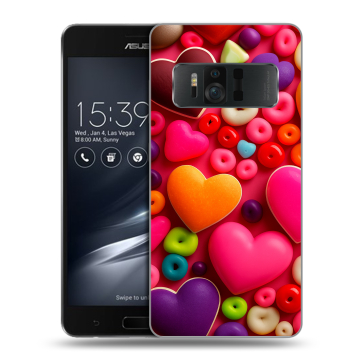 Силиконовый чехол на ASUS ZenFone AR с принтом Сердечки