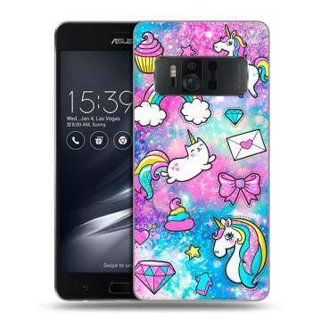 Силиконовый чехол на ASUS ZenFone AR с принтом Единороги