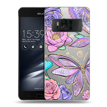 Силиконовый чехол на ASUS ZenFone AR с принтом Бабочки и цветы Силиконовый чехол на ASUS ZenFone AR с принтом Бабочки и цветы