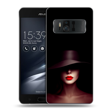 Силиконовый чехол на ASUS ZenFone AR с принтом Девушка в шляпе