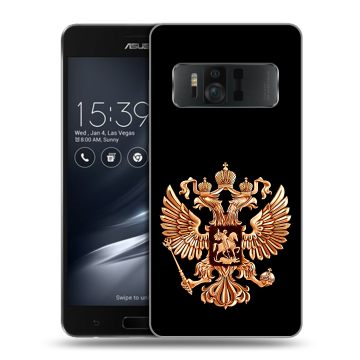 Силиконовый чехол на ASUS ZenFone AR с принтом Герб России золотой