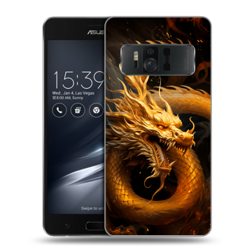 Силиконовый чехол на ASUS ZenFone AR с принтом Золотой дракон