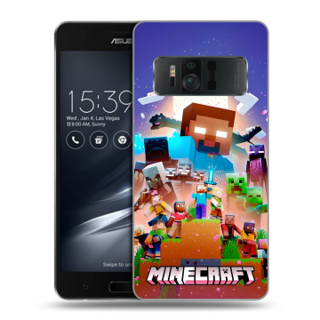 Силиконовый чехол на ASUS ZenFone AR с принтом Майнкрафт Minecraft