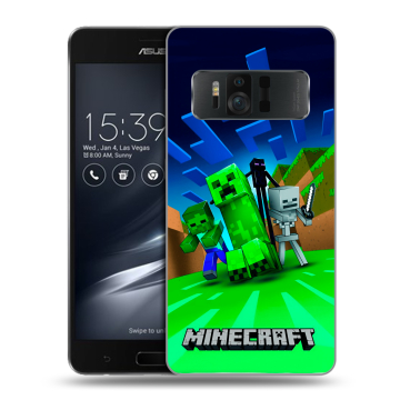 Силиконовый чехол на ASUS ZenFone AR с принтом Майнкрафт