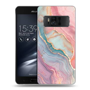 Силиконовый чехол на ASUS ZenFone AR с принтом розовый мрамор Силиконовый чехол на ASUS ZenFone AR с принтом розовый мрамор