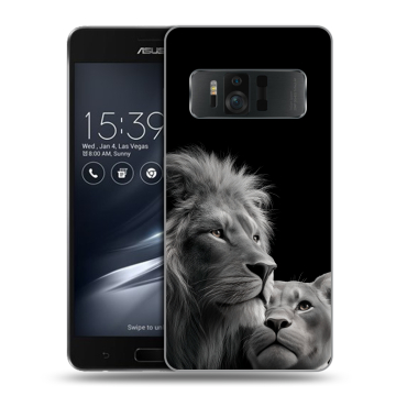 Силиконовый чехол на ASUS ZenFone AR с принтом Лев кошки