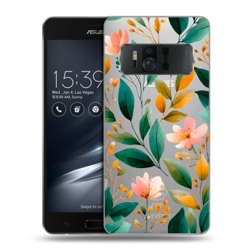 Силиконовый чехол на ASUS ZenFone AR с принтом Цветы паттерн