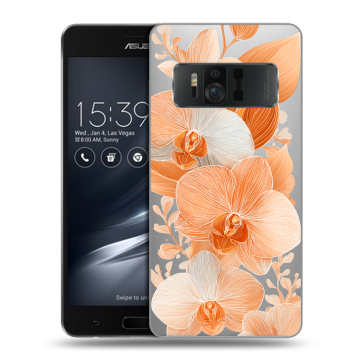 Силиконовый чехол на ASUS ZenFone AR с принтом Бежевые цветы