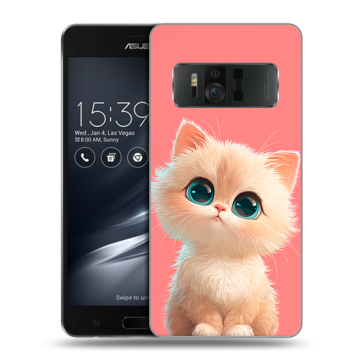Силиконовый чехол на ASUS ZenFone AR с принтом Розовый котенок